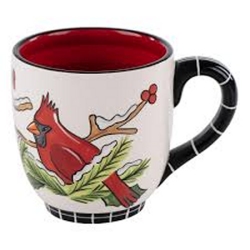 Holly Branch Red Bird Mug